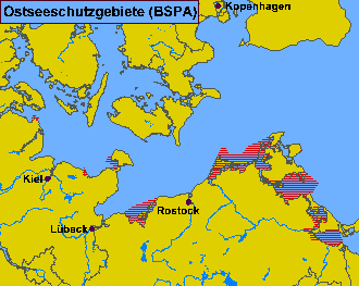 Karte der Ostseeschutzgebiete (BSPAs)